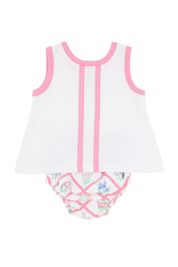Mary Simms Bloomer Set - White/Hot Pink/French