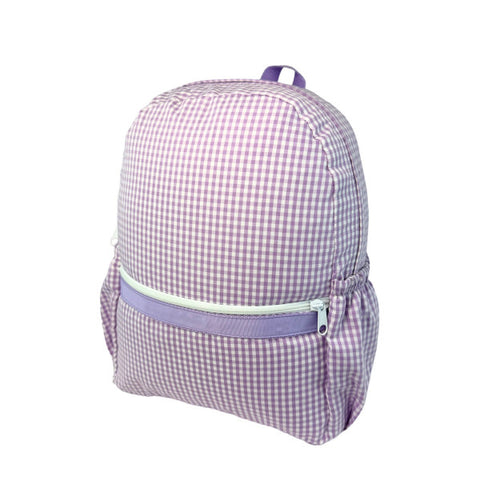 Medium Backpack- Lilac Gingham w/Poclet