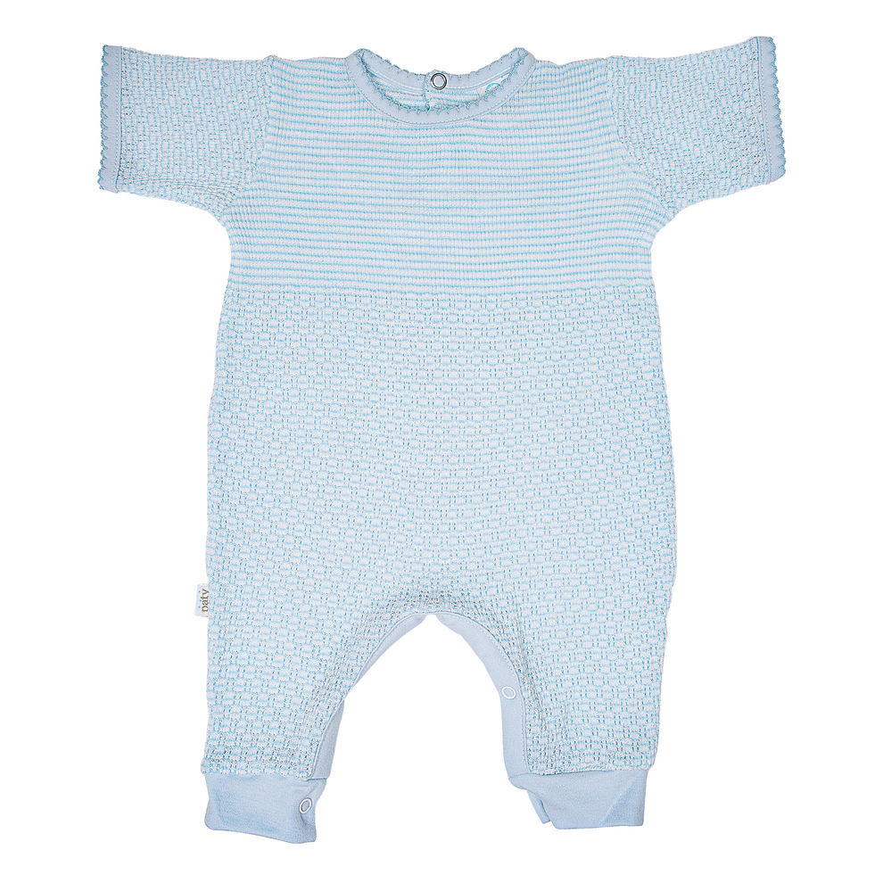 LS Romper, Blue/Blue
