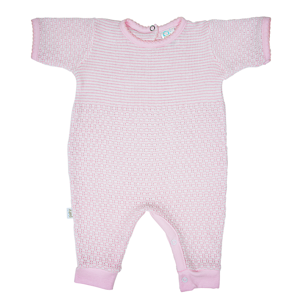 LS Romper, Pink/Pink