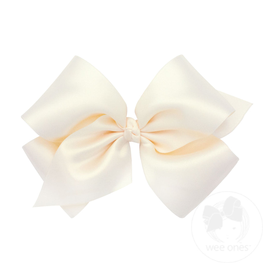 King French Satin Bow Ecru