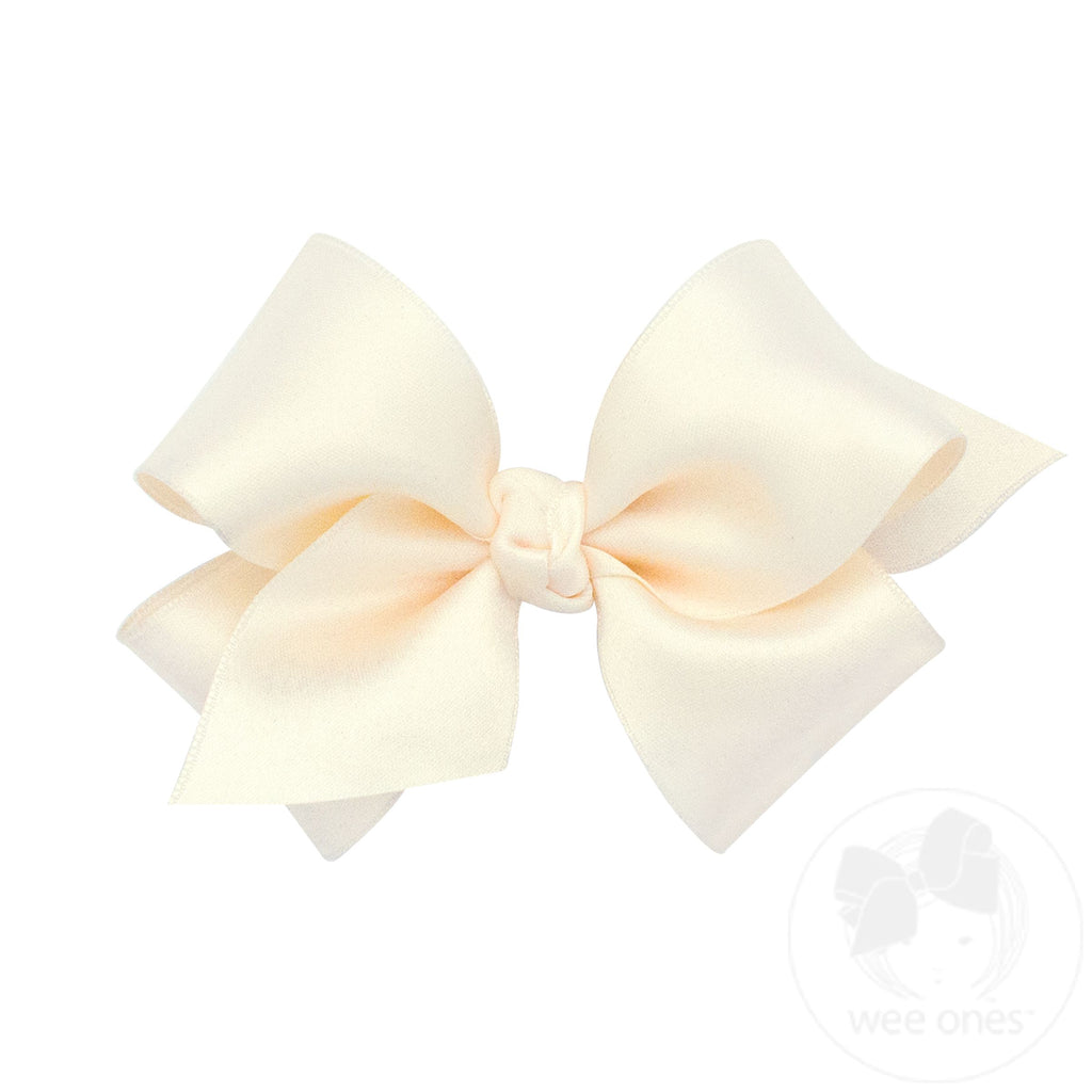 Small French Satin Bow Ecru