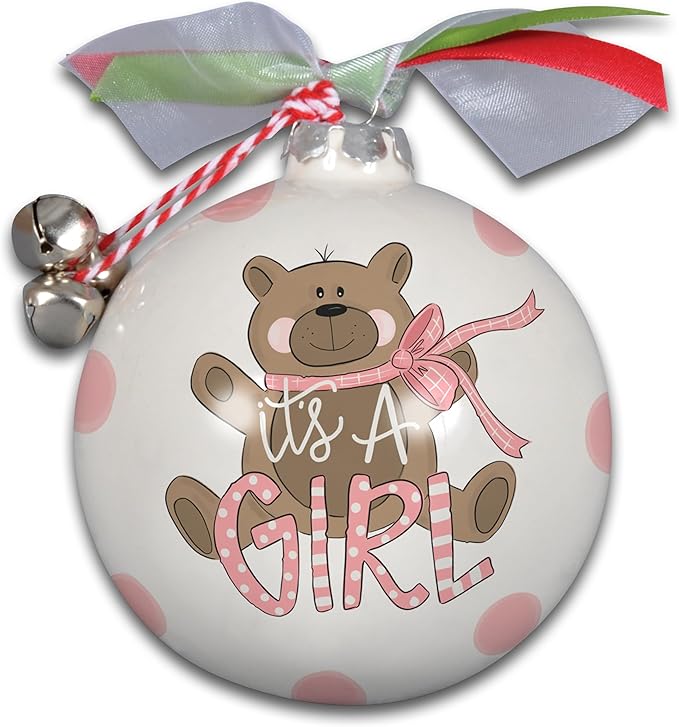 Its A Girl Teddy Bear Ornament