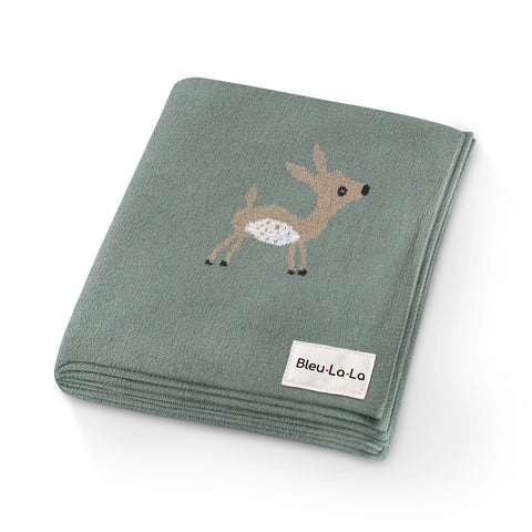 Cotton Receiving Baby Blanket- Deer Sage