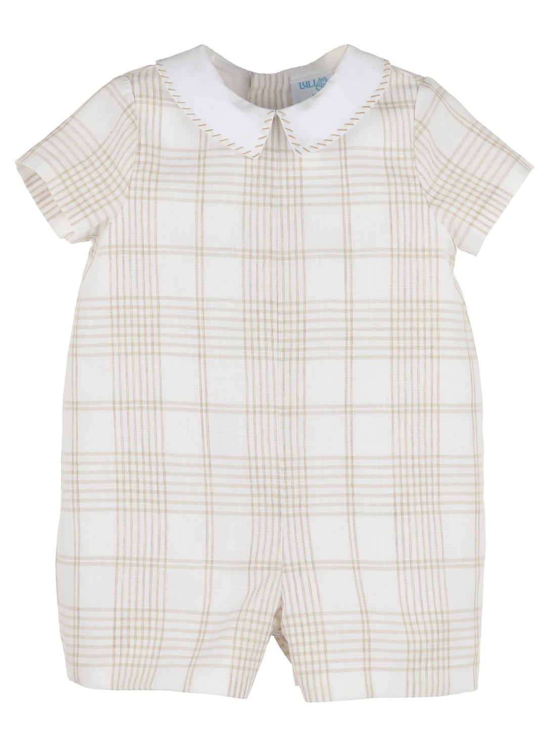 Beige Plaid Romper