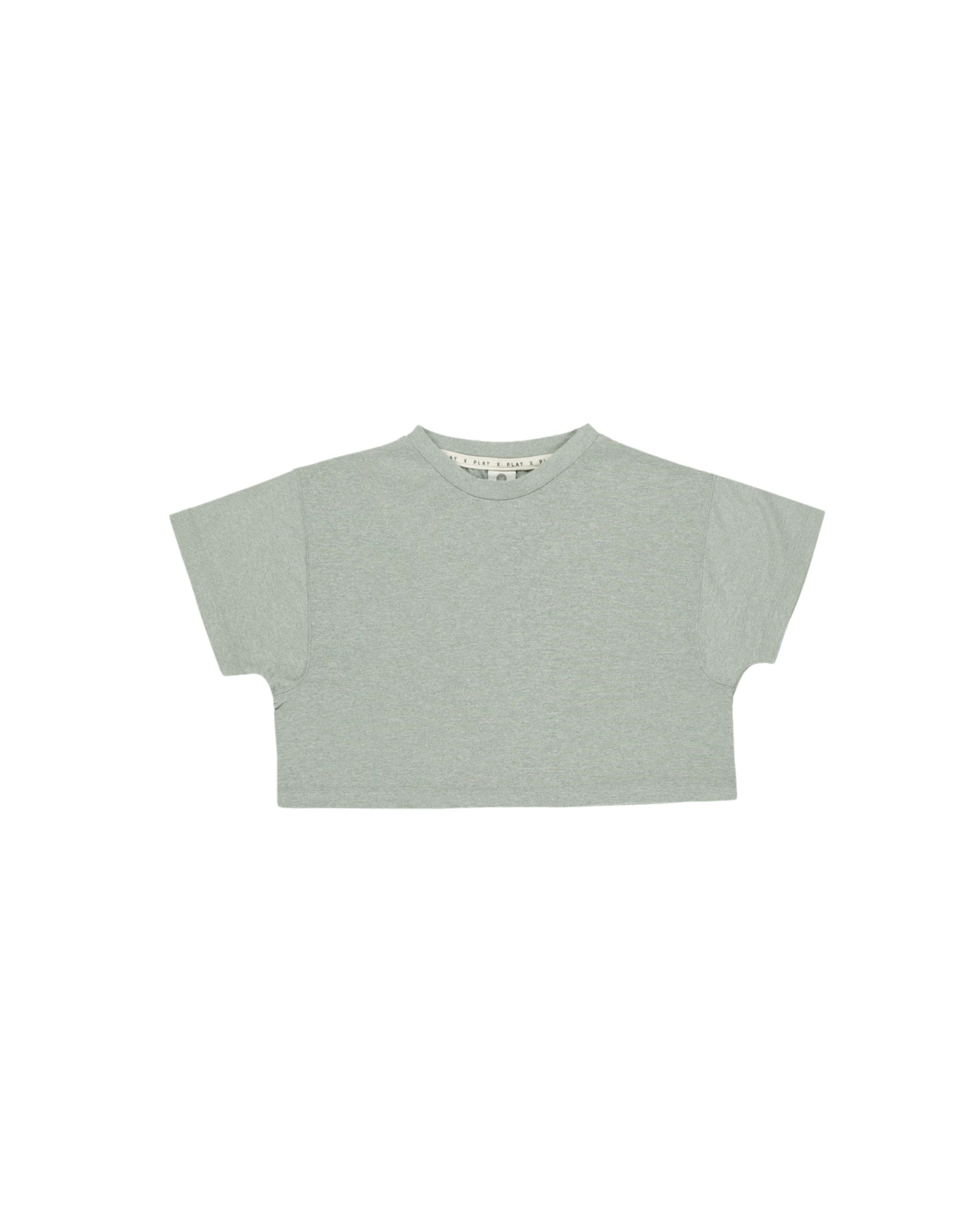 Tech Crop Tee- Heathered Seafoam