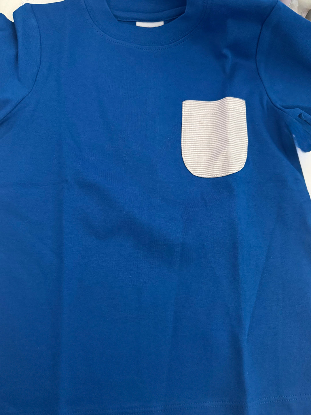 Royal Blue Striped Pocket Tee 6/9m