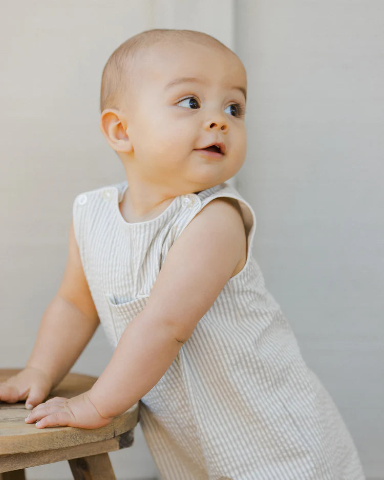 Georgie Romper - Sage Stripe