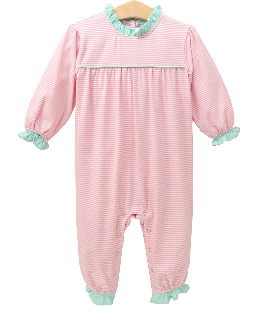 Annie Romper - Light Pink Stripe/Mint