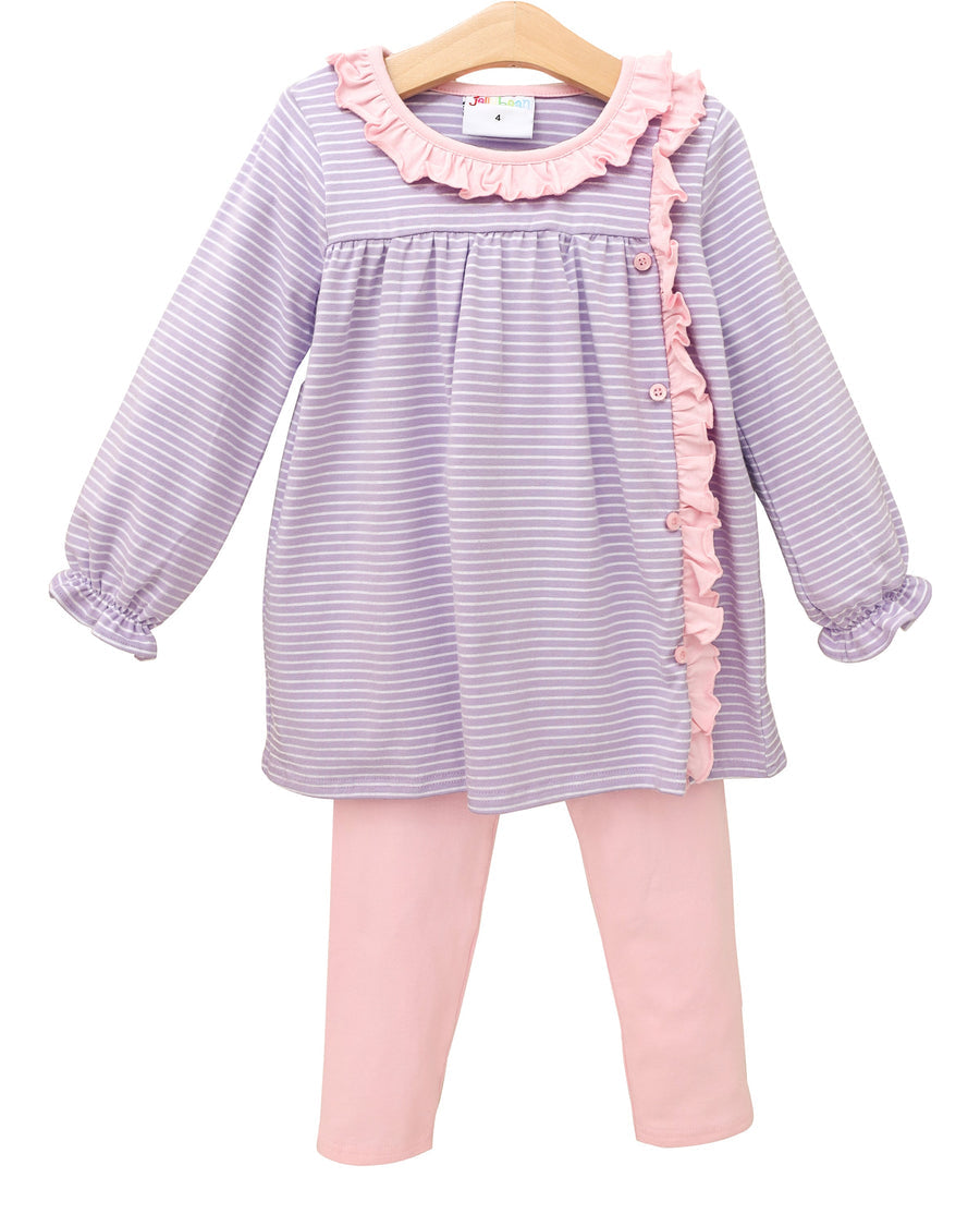 Clara Pant Set- Purple Stripe