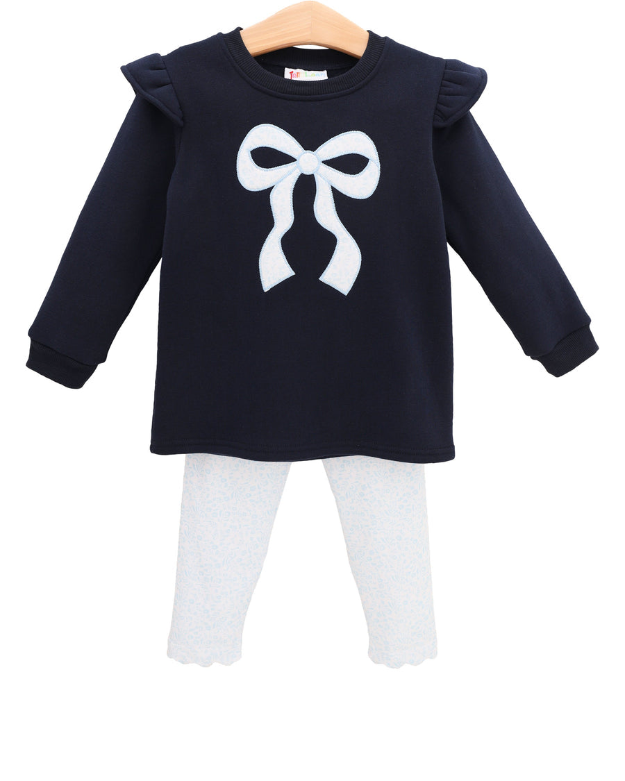 Blue Blooms Ruffle Sweatshirt
