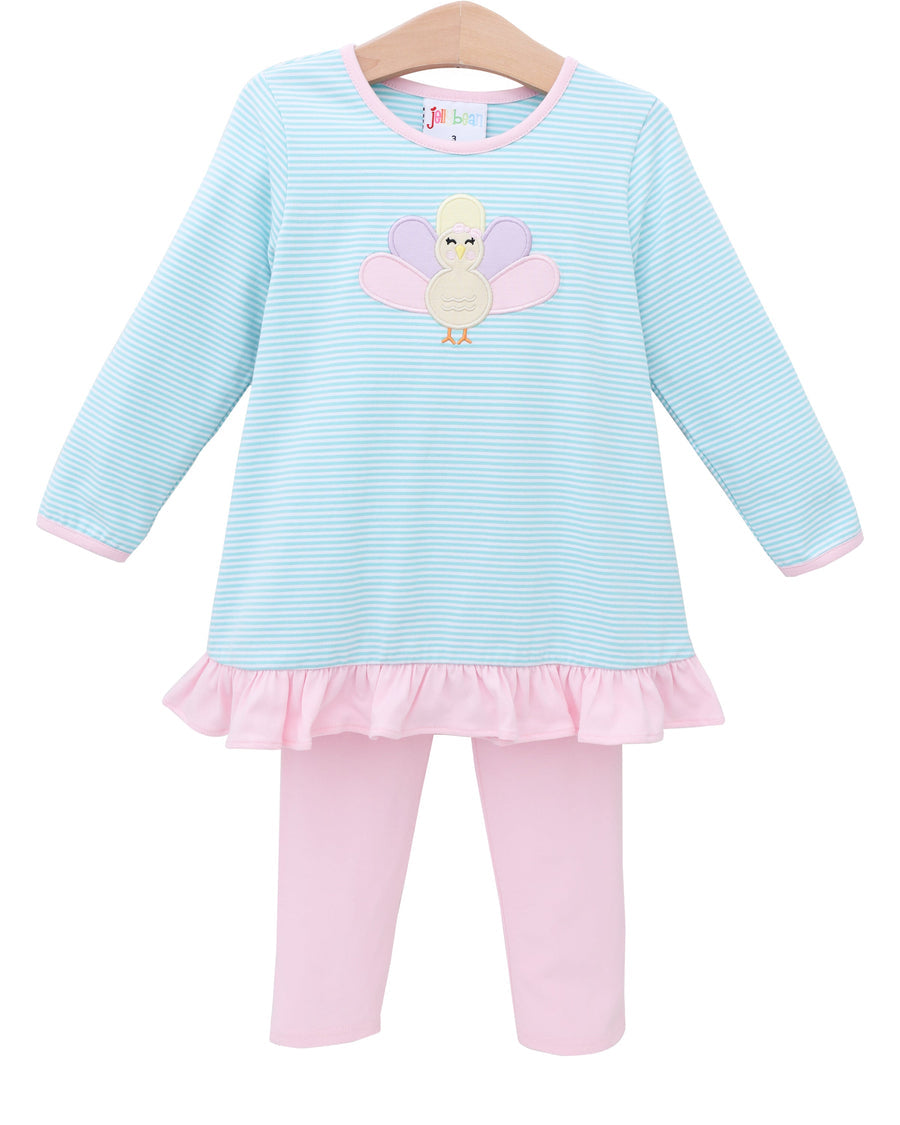 GIrl Turkey Ruffle Pant Set