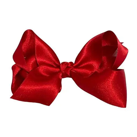 Small Satin Bow Red