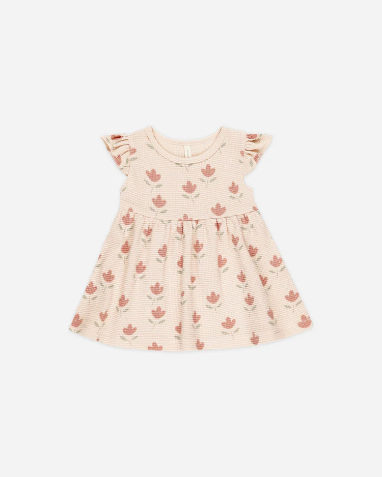 Flutter Sleeve Dress - Tulips