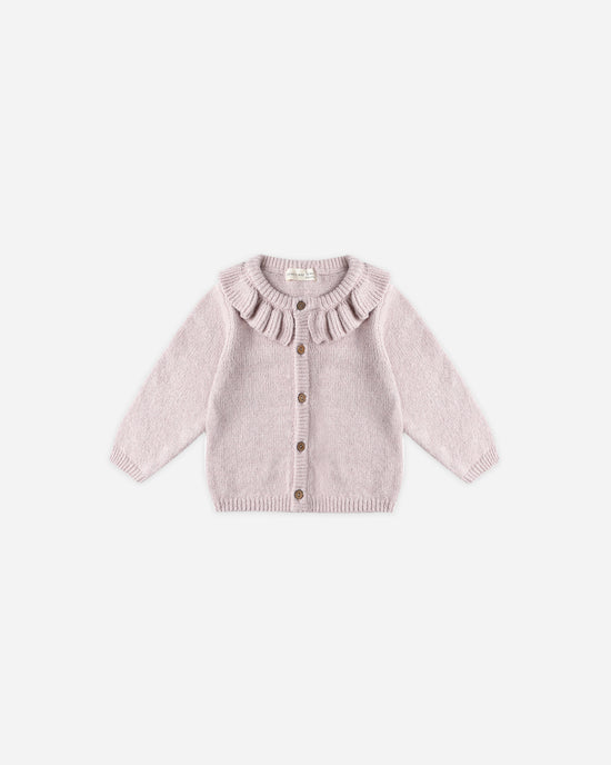 RUFFLE COLLAR CARDIGAN || LILAC