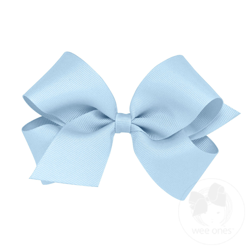 Medium Grosgrain Bow Mid Blue