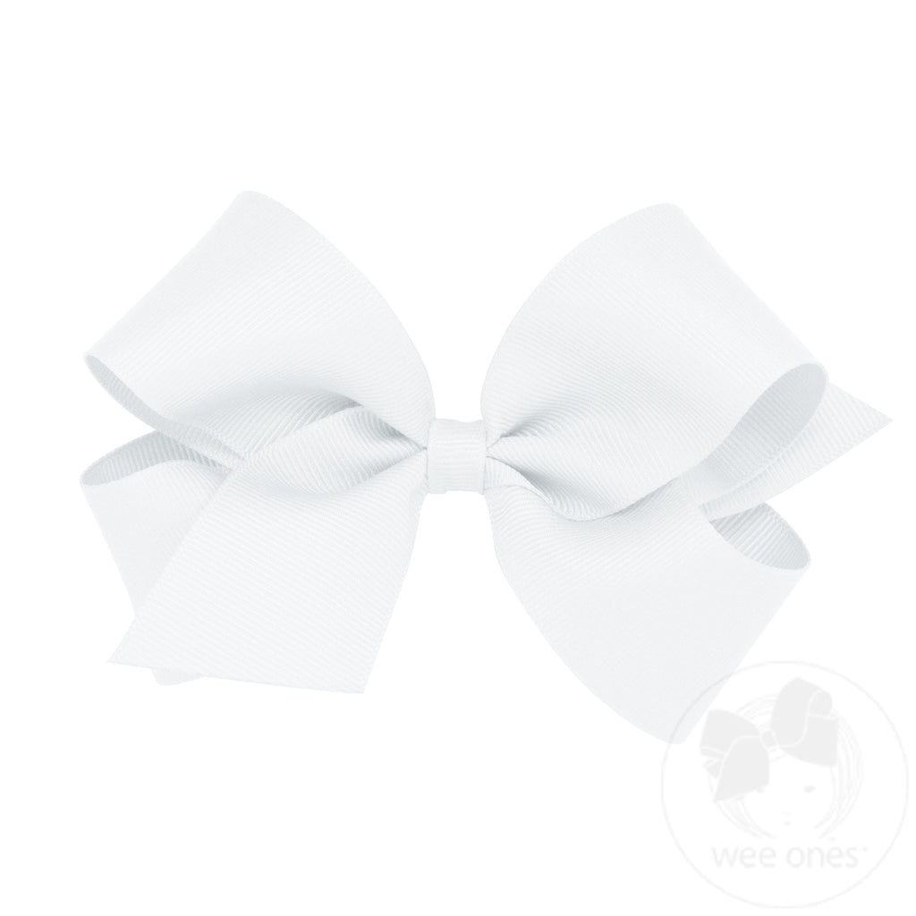 Medium Grosgrain Bow White