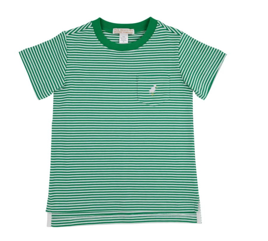Carter Crewneck Pock- Kiawah Kelly Green Str/Multic