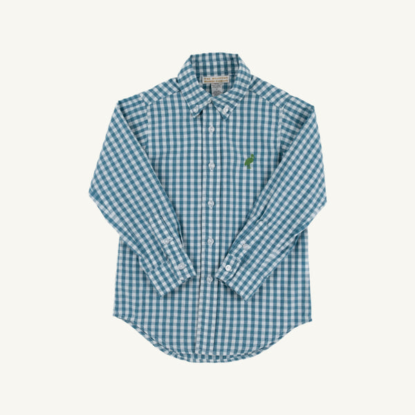 Barnsley Blue Gingham/Gallatin Green Dean`s List Dress Shirt