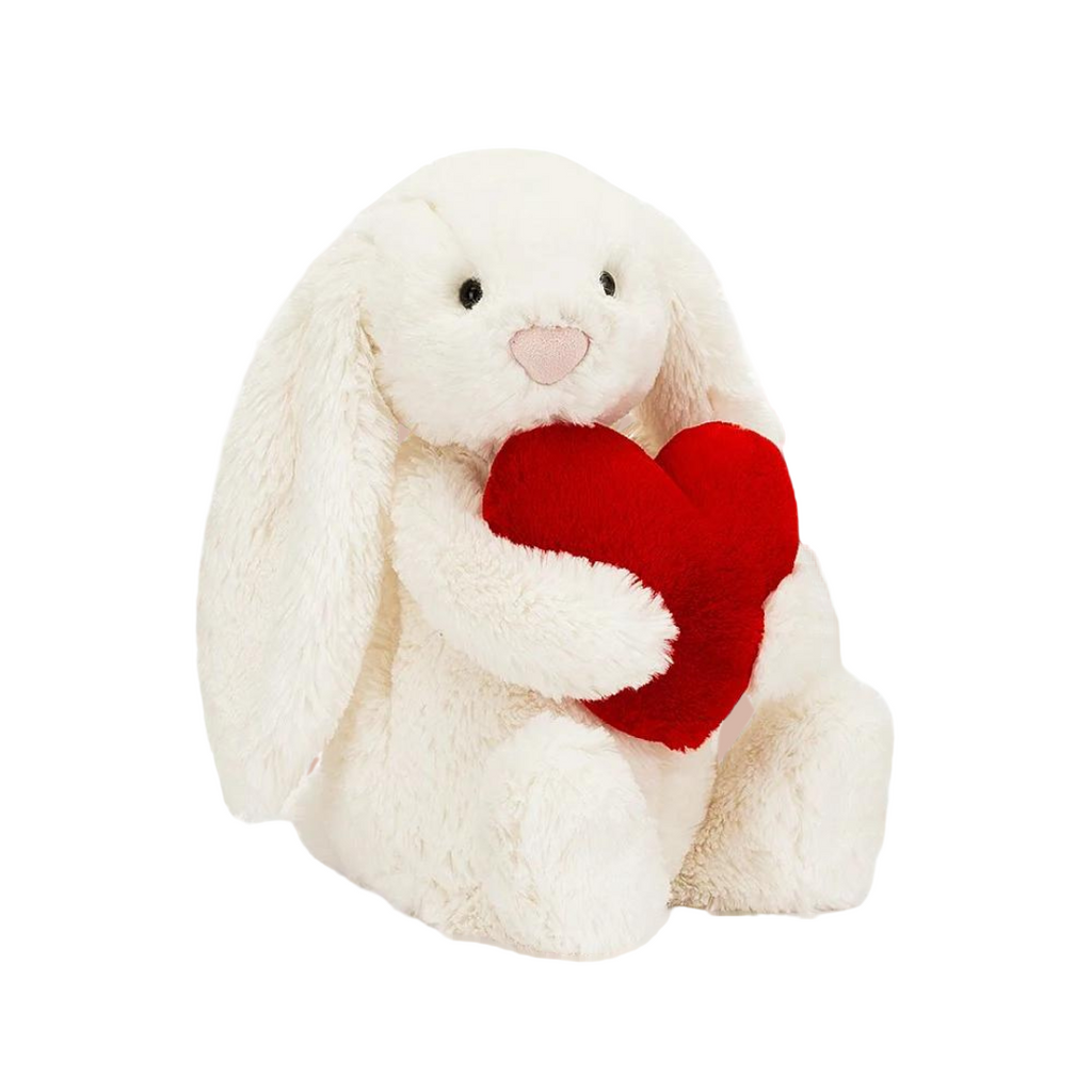 Bashful Red Love Heart Bunny - Medium