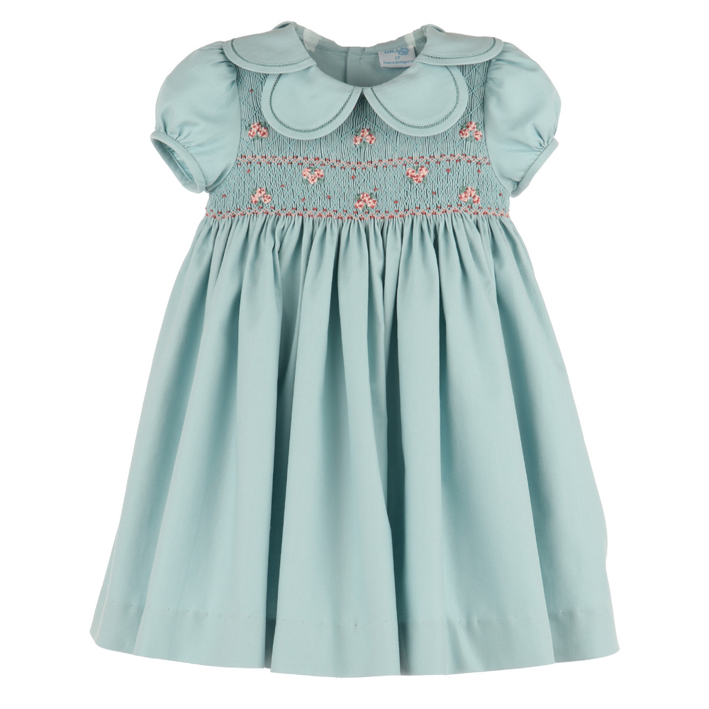 Hydrangeas Smock Petal Dress, Green