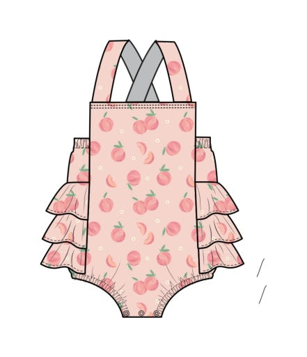 Sweet Peach Ruffle Sunsuit