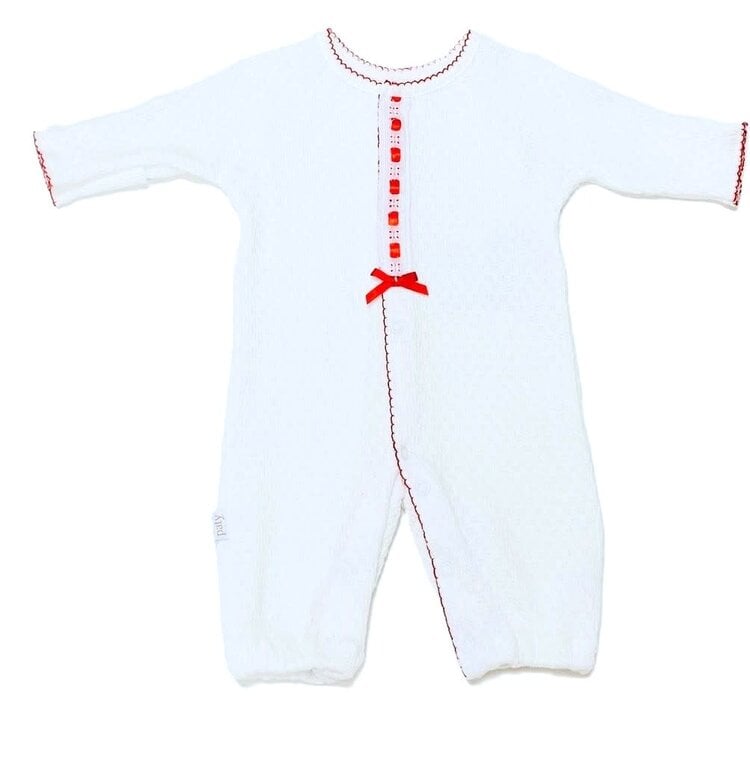 Converter Gown, Eyelet Trim- Red