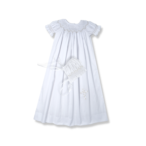 Rosebud Daygown Set - Blessings white w/ Cross