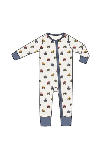 Mini Tractors - 2 Way Zipper Romper
