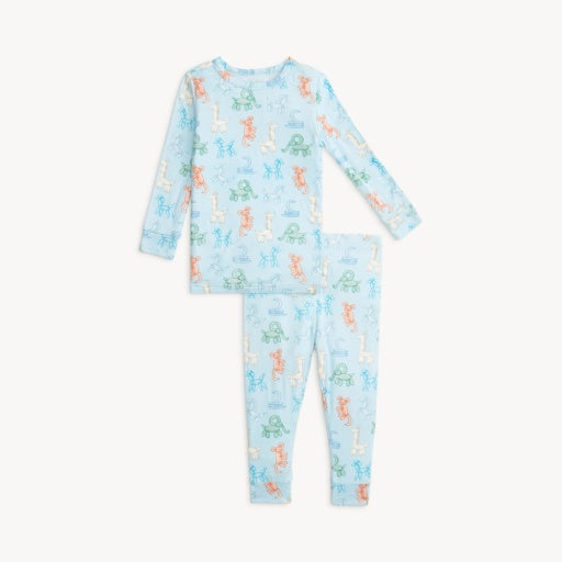 BLUE PARTY ANIMALS GLOW IN THE DARK MO L/S PJ