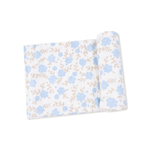 Baby Blue Floral - Swaddle Blanket