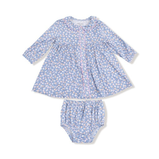 Country Calico - Jill Dress L/S With Ric Rac Detail and Diaper Cover