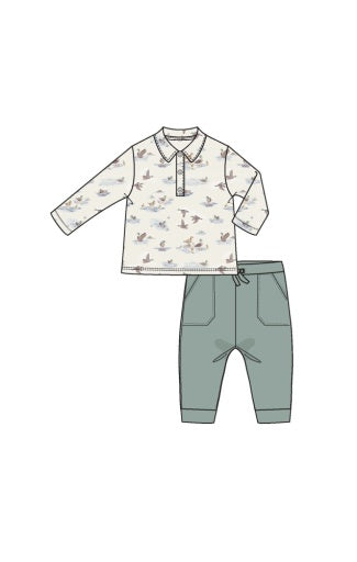 Migrating Mallards - L/S Polo Shirt with Bamboo Jogger
