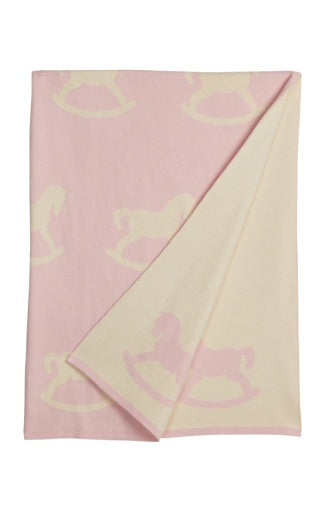 Nursery Blanket - Pink Rocking Horse