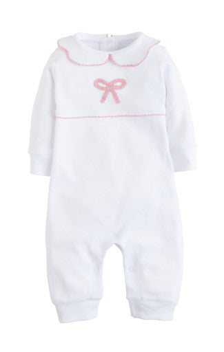 Crochet Playsuit - Pink Bow