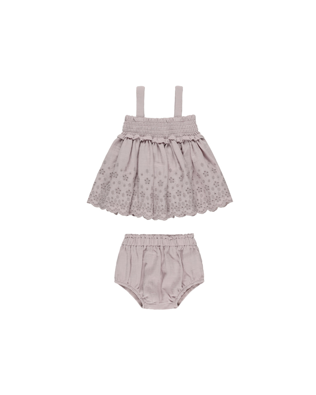 Mae Smocked Top + Bloomer Set-  Lavender