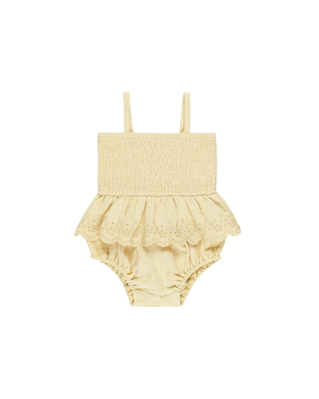 Smocked Skirted Romper- Yellow