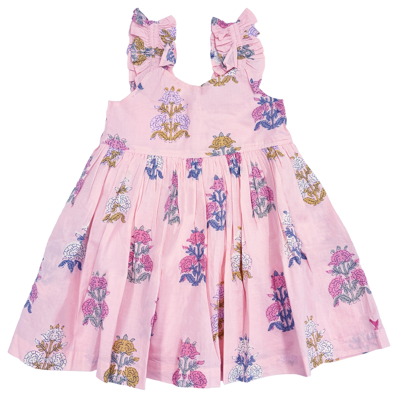 Pink Flowerette Via Dress