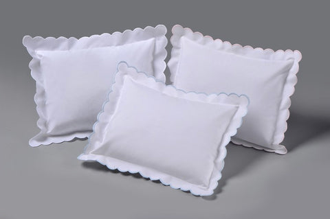Thick Scallop Petite Pillow w/ Insert 10x14-Blue