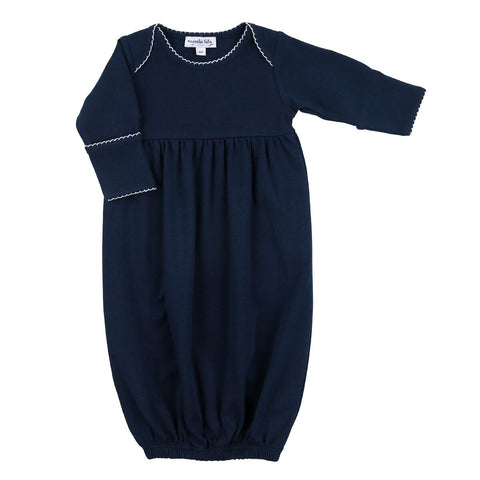 Ess Gathered  Gown- Navy/White
