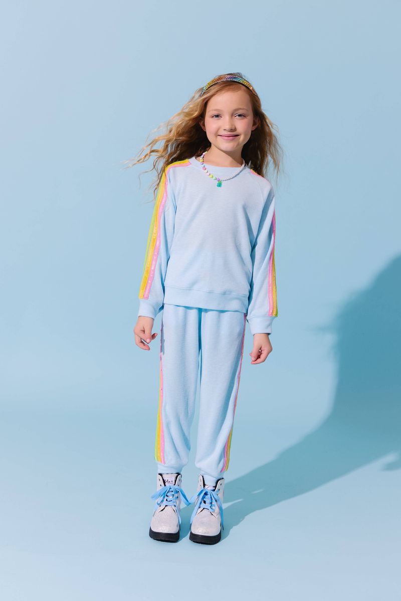 Blue Rainbow Sequin Set