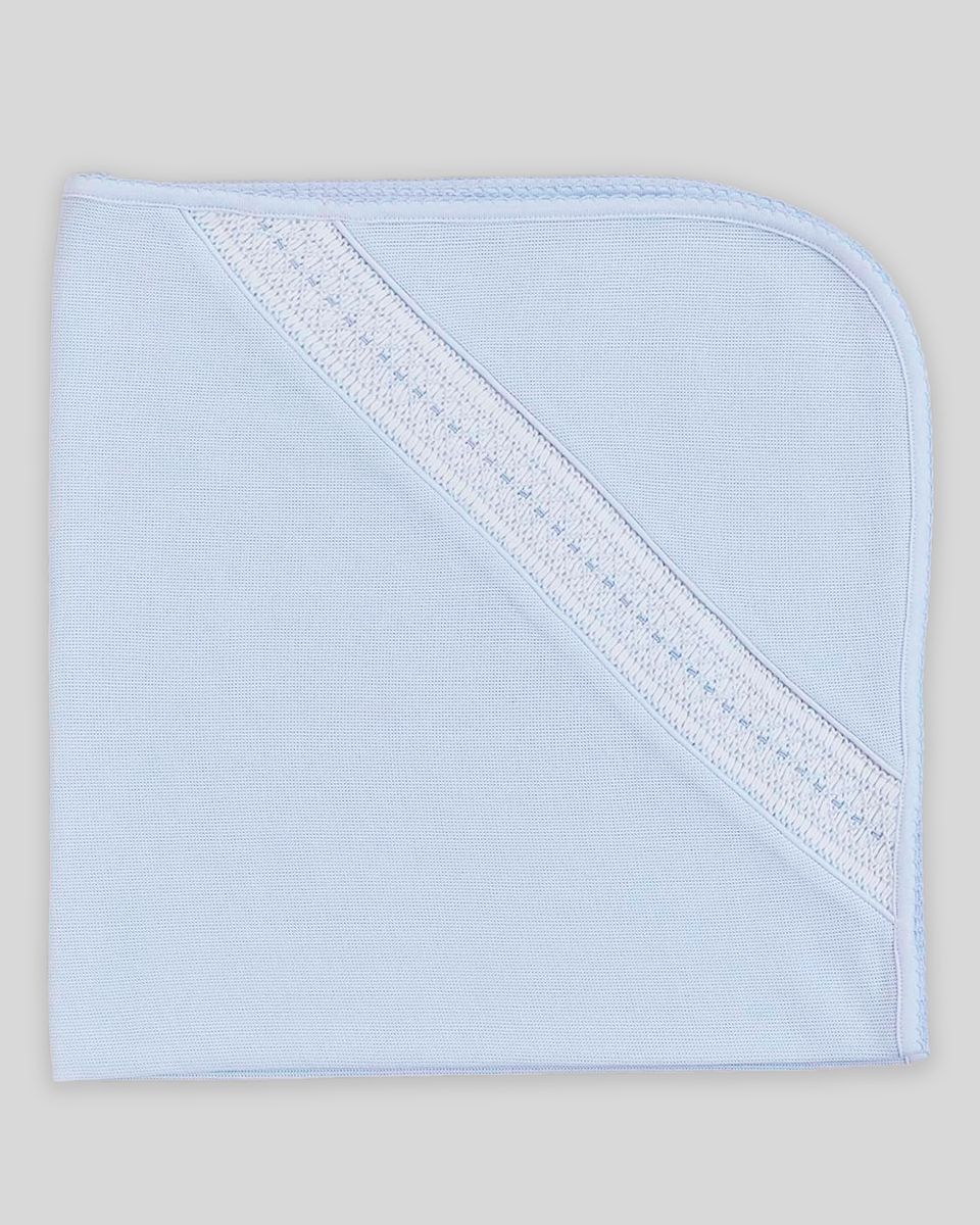 Renzi Hand Smocked Blanket -Blue
