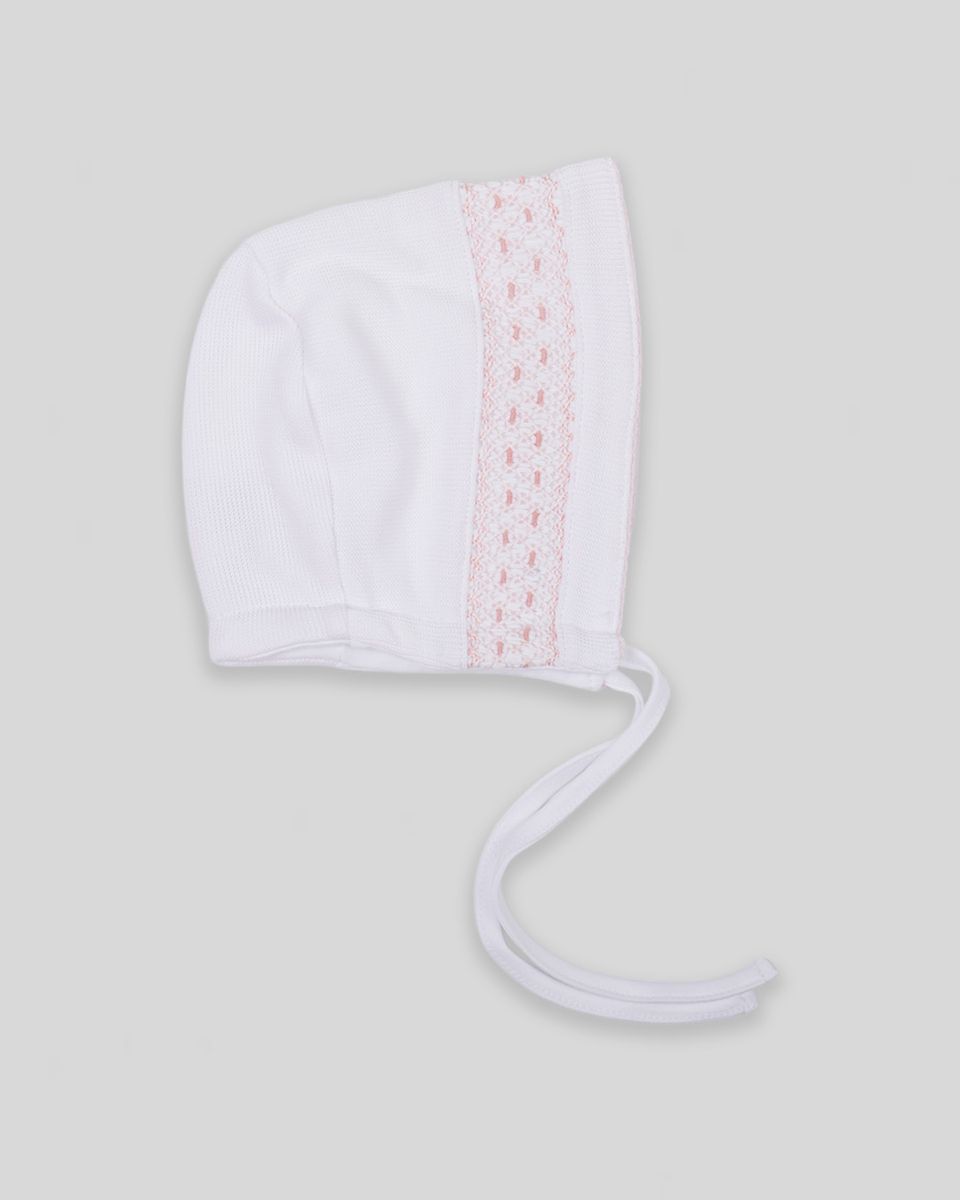 Daphne Hand Smocked Bonnet- White