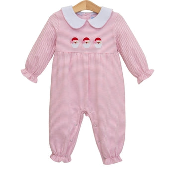 Santa Trio Romper- Pink