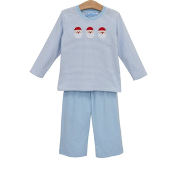 Santa Trio Pant Set- Blue