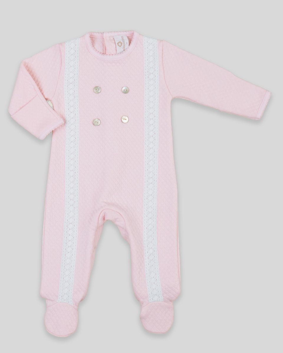 Aria Footie - Quilted Pink