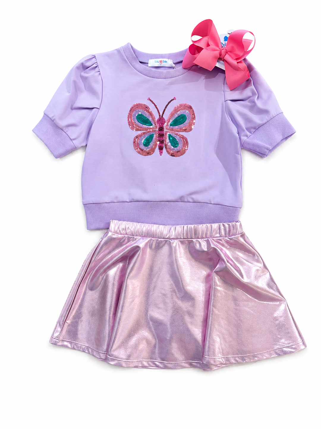 Butterfly Puff Sleeve Shirt/Lavender