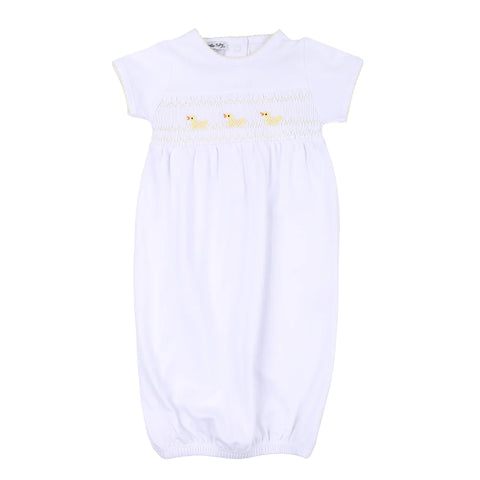 Just Ducky Smock S/S  Gathered Gown- Yellow
