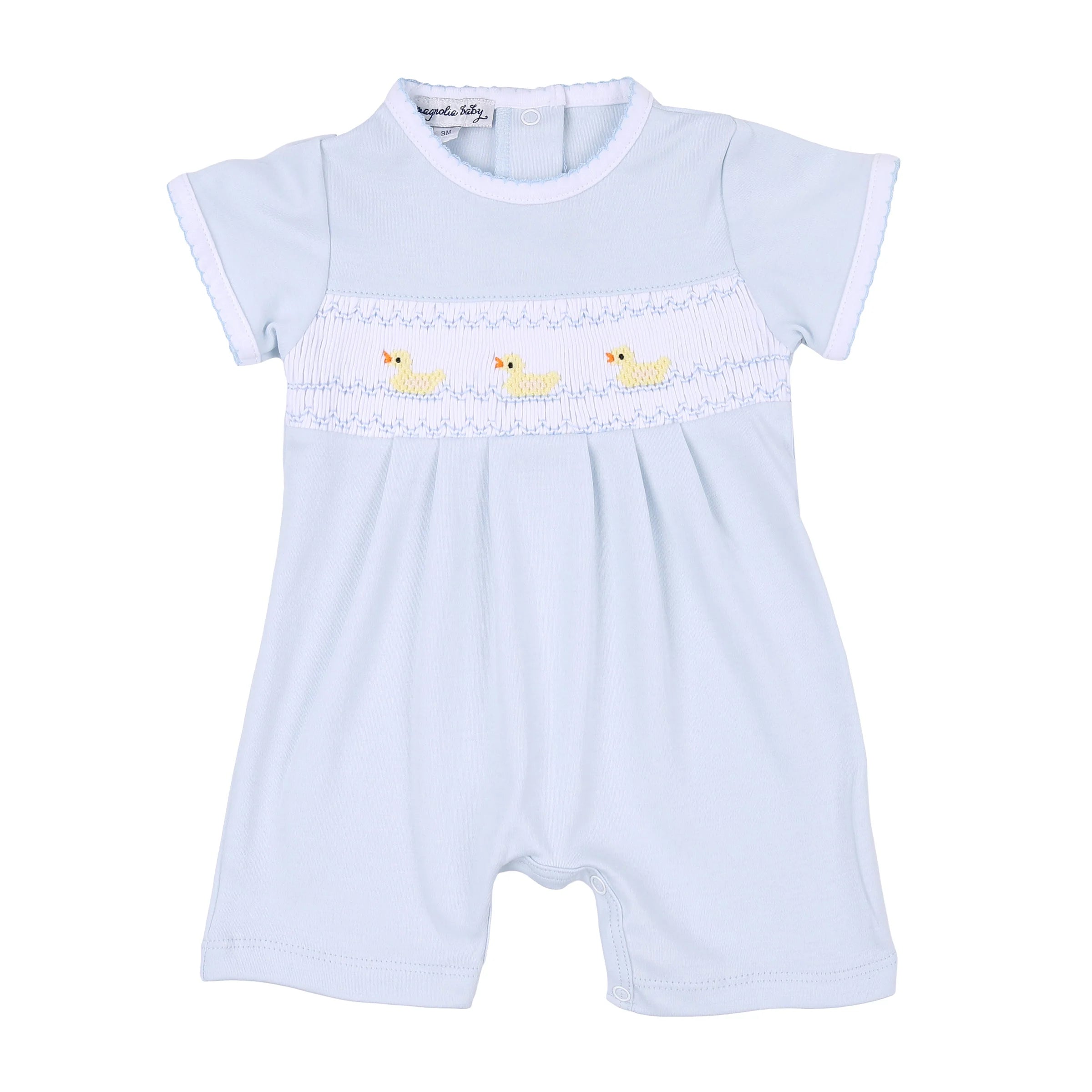 Just Ducky Smock Short  Playsuit- Lt. Blue