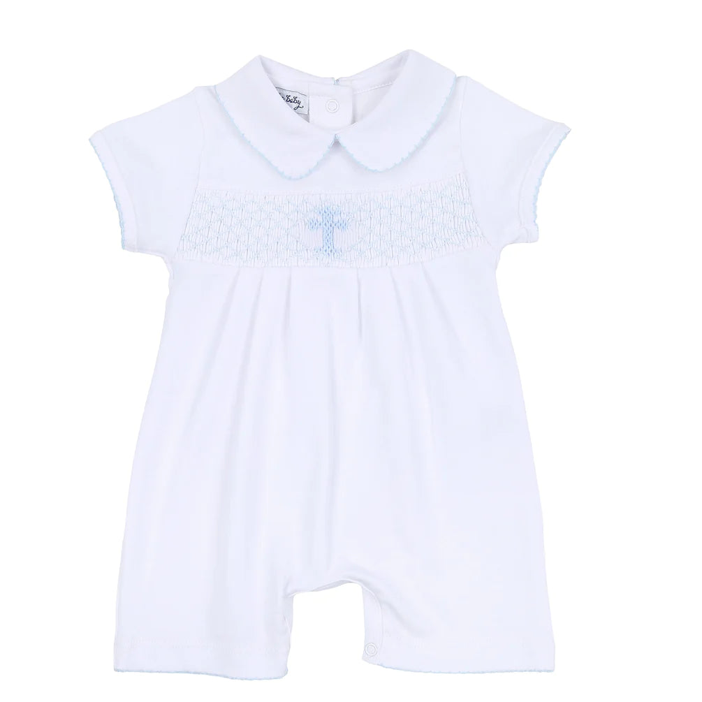 Blessed SS 24 Smock Collar S/S  Playsuit- Lt. Blue